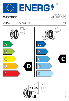 Etichetta per gomma: MAXTREK, MAXIMUS M2 BSW 205/65 R15 94H Estive
