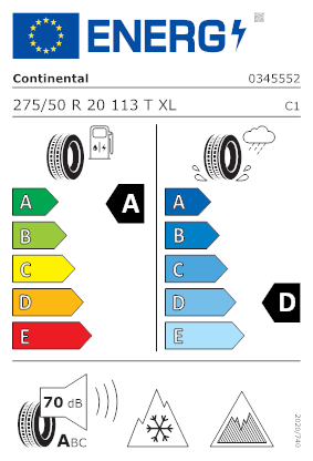 Etichetta per gomma: CONTINENTAL, VIKINGCONTACT 8 XL EVC M+S 275/50 R20 113T Invernali