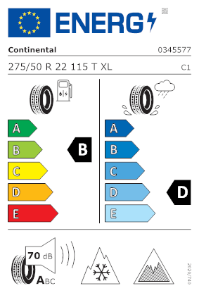 Etichetta per gomma: CONTINENTAL, VIKINGCONTACT 8 XL EVC M+S 275/50 R22 115T Invernali