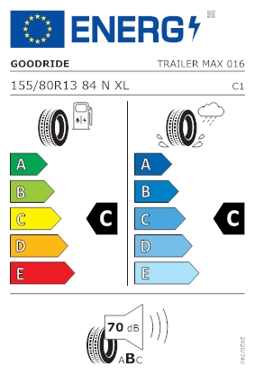 Etichetta per gomma: GOODRIDE, TRAILER MAX XL BSW M+S 155/80 R13 84N Estive
