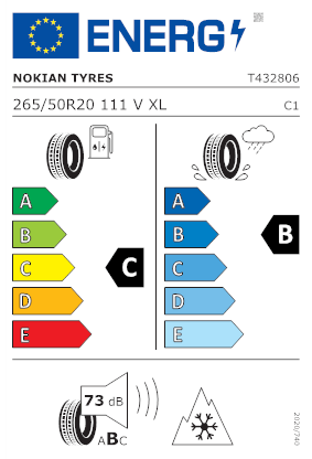 Etichetta per gomma: NOKIAN, Snowproof 2 SUV 265/50 R20 111V Invernali