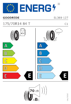 Etichetta per gomma: GOODRIDE, RADIAL SL369 A/T 175/70 R14 84T Estive