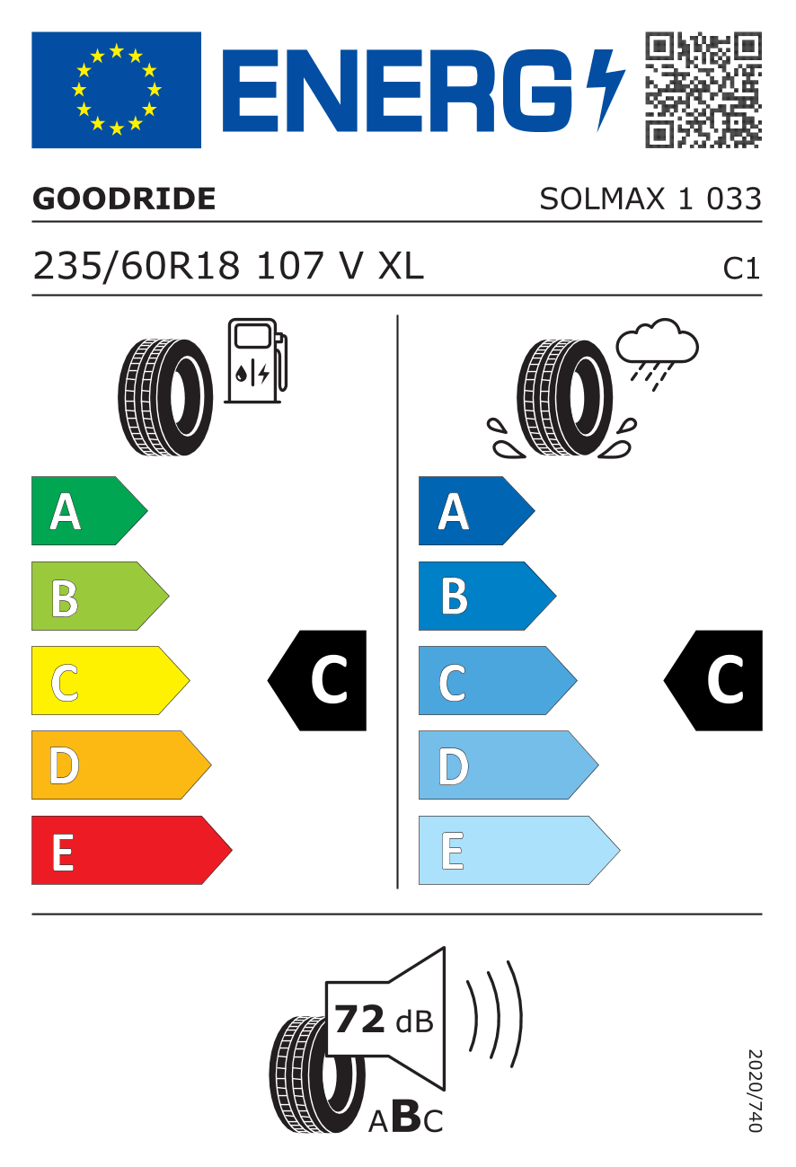 Etichetta per gomma: GOODRIDE, Solmax 1 SUV 235/60 R18 107V Estive