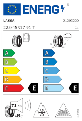 Etichetta per gomma: LASSA, ICEWAYS 2 225/45 R17 91T Invernali