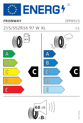Etichetta per gomma: FRONWAY, ECOGREEN 55 XL 215/55 R16 97W Estive