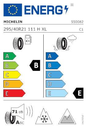 Etichetta per gomma: MICHELIN, X-ICE SNOW SUV XL BSW M+S 3PMSF 295/40 R21 111H Invernali