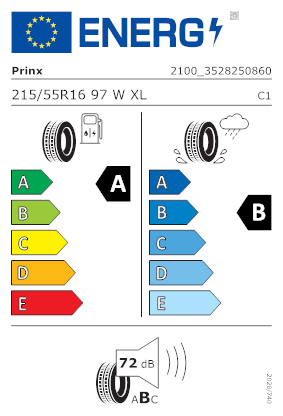 Etichetta per gomma: PRINX, XLAB COMFORT EV XL BSW 215/55 R16 97W Estive