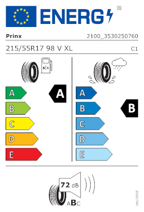 Etichetta per gomma: PRINX, XLAB COMFORT EV XL BSW 215/55 R17 98V Estive