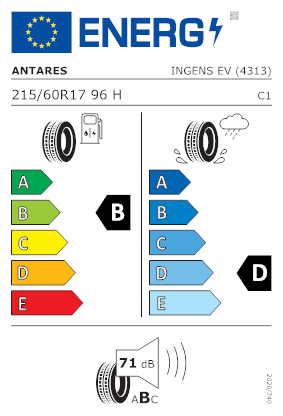 Etichetta per gomma: ANTARES, INGENS EV 215/60 R17 96H Estive
