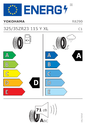 Etichetta per gomma: YOKOHAMA, ADVAN SPORT V107 XL RPB BSW 325/35 R23 115Y Estive
