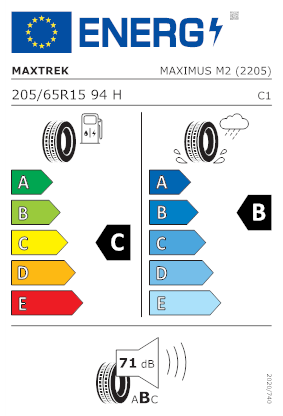 Etichetta per gomma: MAXTREK, MAXIMUS M2 BSW 205/65 R15 94H Estive