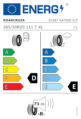 Etichetta energetica pneumatico ROADCRUZA RA7000 X/T