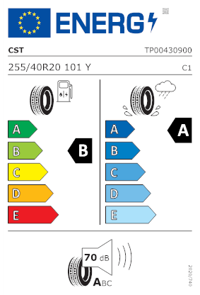 Etichetta per gomma: CST, SALEKS E.X1 XL MFS EVc BSW 255/40 R20 101Y Estive