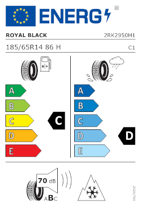 Etichetta per gomma: Royal Black, Royal AllSeason II 185/65 R14 86H Quattro-stagioni