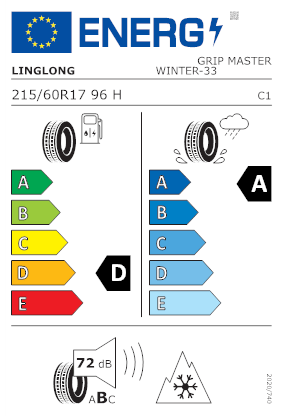 Etichetta per gomma: LINGLONG, GRIP MASTER WINTER BSW M+S 3PMSF 215/60 R17 96H Invernali