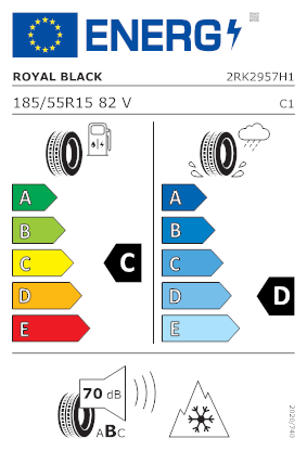 Etichetta per gomma: Royal Black, ROYAL AllSeason II 185/55 R15 82V Quattro-stagioni