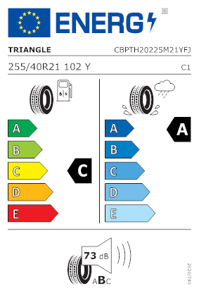 Etichetta per gomma: TRIANGLE, EFFEXSPORT TH202 XL 255/40 R21 102Y Estive