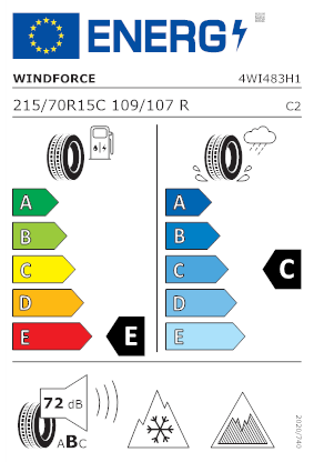 Etichetta per gomma: WINDFORCE, SNOWBLAZER MAX 215/70 R15 109R Invernali