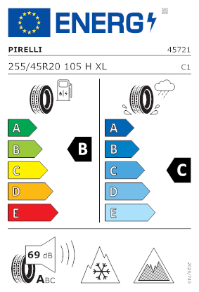 Etichetta per gomma: PIRELLI, ICE FRICTION XL NCS ELT 255/45 R20 105H Invernali