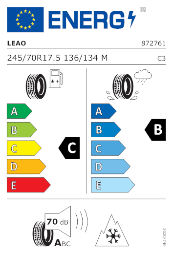 Etichetta per gomma: LEAO, L202-S 245/70 R17.5 136M Estive