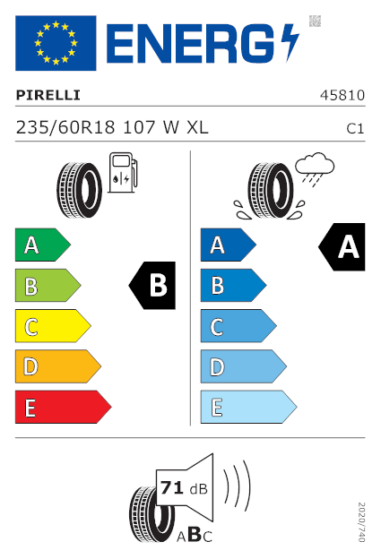 Etichetta energetica pneumatico PIRELLI XL SCORPION (S3)