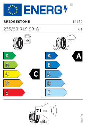 Etichetta per gomma: BRIDGESTONE, ALENZA 001 MO 235/50 R19 99W Estive
