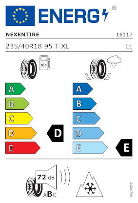Etichetta per gomma: NEXEN, WINGUARD ICE PLUS WH43 235/40 R18 95T Invernali