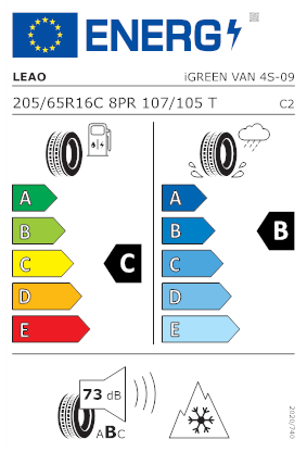 Etichetta per gomma: LEAO, IGREEN VAN 4S 205/65 R16 107T Estive