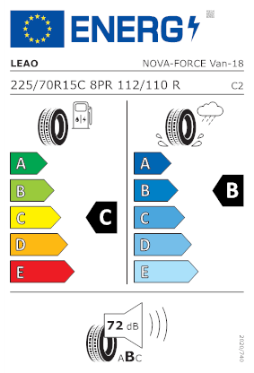 Etichetta per gomma: LEAO, N-F VAN 225/70 R15 112R Estive
