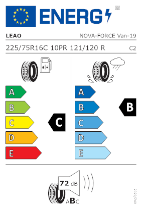Etichetta per gomma: LEAO, NOVA-FORCE VAN C 10PR 225/75 R16 121R Estive
