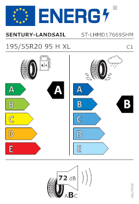 Etichetta per gomma: LANDSAIL, QIRIN 990 XL BSW 195/55 R20 95H Estive
