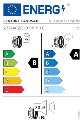 Etichetta per gomma: LANDSAIL, QIRIN 990 XL BSW 235/40 R19 96Y Estive