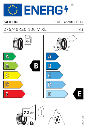 Etichetta per gomma: SAILUN, ICE BLAZER ARCTIC EVO 285/35 R20 104T Invernali