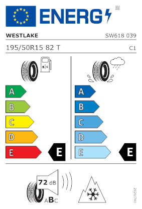 Etichetta per gomma: WESTLAKE, SW 618 195/50 R15 82T Invernali