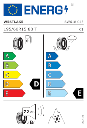 Etichetta per gomma: WESTLAKE, SW618 SNOWMASTER M+S 3PMSF 195/60 R15 88T Invernali