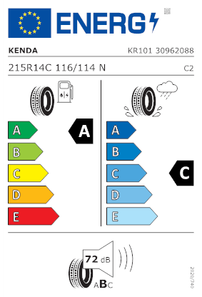 Etichetta per gomma: KENDA, MASTERTRAIL 3G KR101 C BSW M+S 215/80 R14 116N Estive