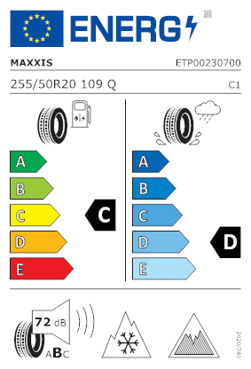 Etichetta per gomma: MAXXIS, SS-01 PRESA SUV 255/50 R20 109Q Invernali