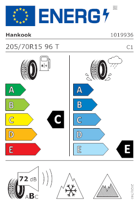 Etichetta per gomma: HANKOOK, Winter i*cept IZ2 W616 205/70 R15 96T Invernali