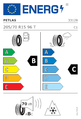 Etichetta per gomma: PETLAS, EXPLERO WINTER W671 M+S 3PMSF 205/70 R15 96T Invernali