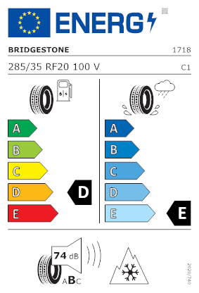 Etichetta energetica pneumatico BRIDGESTONE BLIZZAK LM-25 RFT M+S 3PMSF