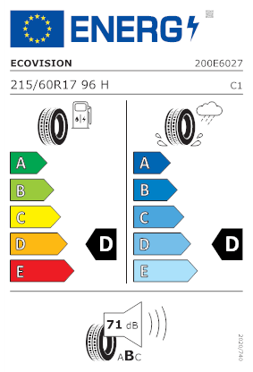 Etichetta per gomma: OVATION, ECOVISION VI-286 HT BSW 215/60 R17 96H Estive