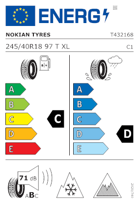 Etichetta per gomma: NOKIAN, HAKKAPELIITTA R5 XL MFS NORDIC COMPOUND BSW M+S 3PMSF 245/40 R18 97T Invernali