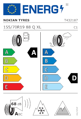 Etichetta per gomma: NOKIAN, HAKKAPELIITTA R5 XL 155/70 R19 88Q Invernali