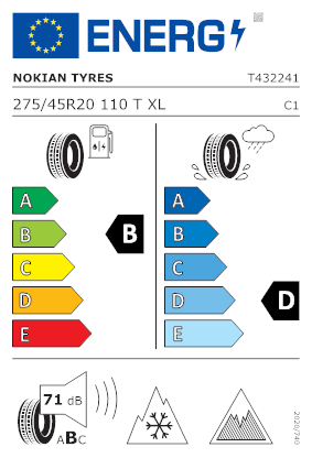 Etichetta per gomma: NOKIAN, HAKKAPELIITTA R5 SUV XL MFS NORDIC COMPOUND BSW M+S 3PMSF 275/45 R20 110T Invernali