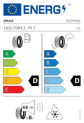 Etichetta per gomma: ZMAX, WINTERHAWKE I 165/70 R13 79T Invernali