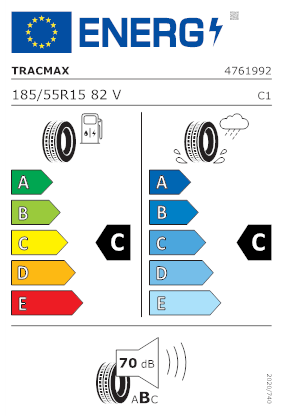 Etichetta per gomma: TRACMAX, X-PRIVILO TX2 185/55 R15 82V Estive