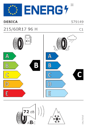 Etichetta per gomma: DEBICA, NAVIGATOR 3 M+S 3PMSF 215/60 R17 96H Estive