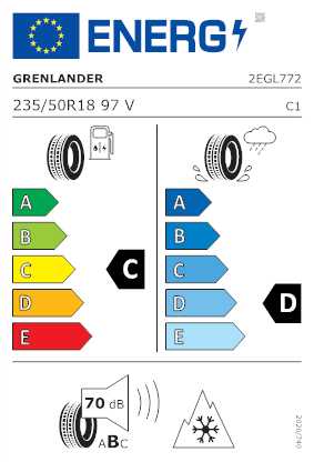 Etichetta per gomma: GRENLANDER, ICE HAWKE 1 235/50 R18 97V Invernali
