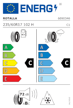Etichetta per gomma: ROTALLA, S 210 235/60 R17 102H Invernali
