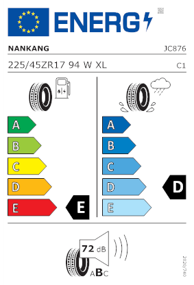 Etichetta per gomma: NANKANG, SPORTNEX AR-1 225/45 R17 94W Estive